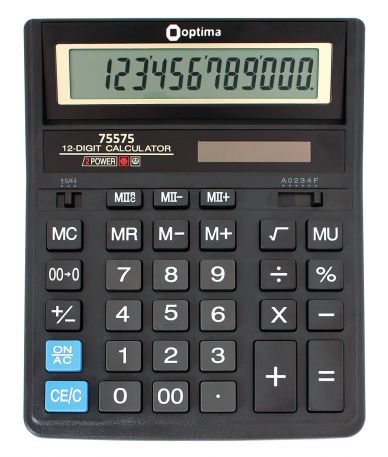 Калькулятор Optima 75575,12 розрядів