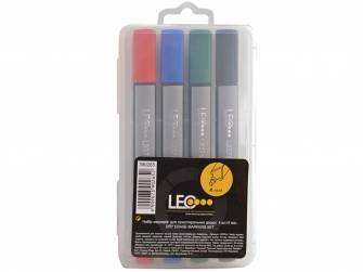 Набір маркерів для дошок Leo, 4,0мм,4 шт