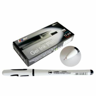 Ручка гелевая 0,5мм Leader LR-801, черная