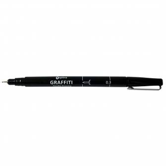 Ручка-лайнер Optima Grafiti 0,3 мм, чорна