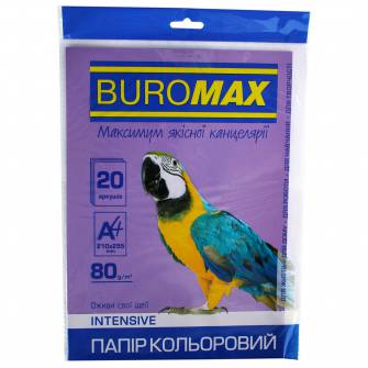 Бумага цветная Buromax A4, 80 г / м, 20 л.